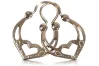 silver rose gold plated Gipsy earrings ven024rp