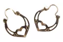 silver rose gold plated Gipsy earrings ven024rp