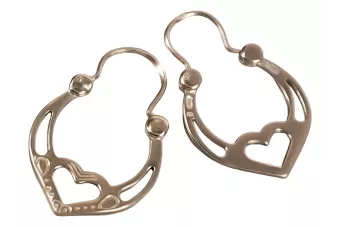 Російська троянда рожева радянська 14к 585 золото СРСР Вінтажні циганські сережки ven024