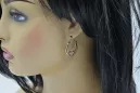 Vintage rose pink 14k 585 gold  Vintage Gipsy earrings ven024