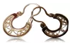 Vintage rose pink 14k 585 gold  Vintage Gipsy earrings ven025
