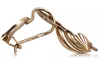 Vintage rose pink 14k 585 gold  Vintage leaf earrings ven027