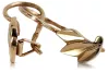 Vintage rose pink 14k 585 gold  Vintage leaf earrings ven028