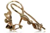 Vintage rose pink 14k 585 gold  Vintage leaf earrings ven032