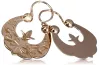 Vintage rose pink 14k 585 gold  Vintage Gipsy earrings ven033