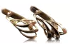 Vintage rose pink 14k 585 gold  Vintage leaf earrings ven035