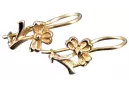Russische Rose Rosa Sowjetische 14k 585 Gold UdSSR Vintage Blatt Ohrringe ven036