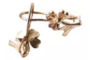 Vintage rose pink 14k 585 gold  Vintage flower earrings ven036