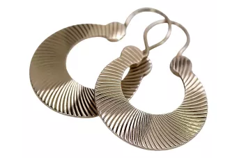 Rosa rusa rosa soviético 14k 585 oro URSS Vintage Pendientes Gipsy ven037