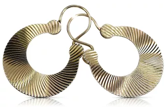 Rosa rusa rosa soviético 14k 585 oro URSS Vintage Pendientes Gipsy ven037