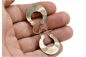 Rusă roz roz sovietic 14k 585 aur URSS Vintage cercei țigani ven037