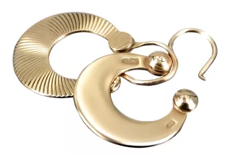 Rosa rusa rosa soviético 14k 585 oro URSS Vintage Pendientes Gipsy ven037