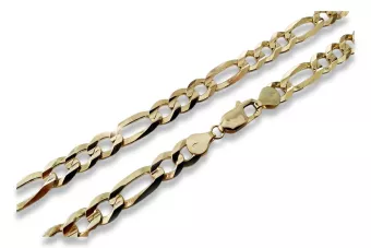 Vintage rose Italian yellow gold Figaro diamond cut bracelet cb007