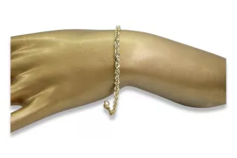 Italian yellow 14k gold New Rope diamond cut bracelet cb074y