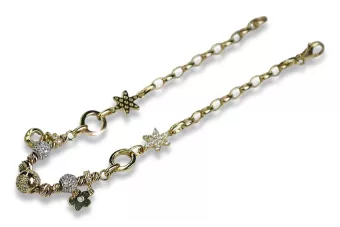 Amarillo italiano 14k 585 oro charms pulsera cb112yw