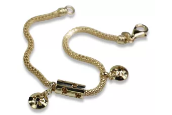 Pulsera rusa de oro rosa (amarillo italiano) cb115