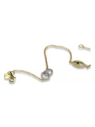 Bracelet fantaisie en or italien 14 carats jaune & blanc cb137