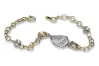 Yellow white Italian 14k gold fancy bracelet cb144yw