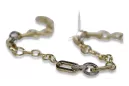 Bracelet fantaisie en or italien jaune blanc 14 carats cb148yw