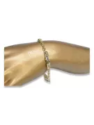 Gelb weiß Italienisch 14 Karat Gold Fancy Armband cb148yw