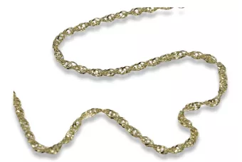 Italian yellow 14k gold New Rope Singapore diamond cut chain hollow cc079y