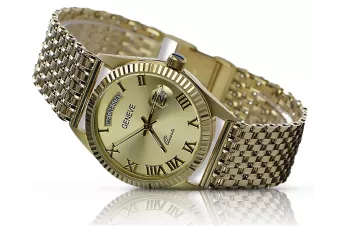 Auksinis laikrodis su vyrų apyranka 14k 585 Geneve mw013ydg&mbw013y