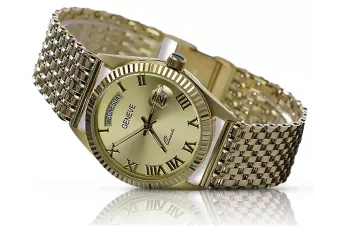 Złoty zegarek z bransoletą męski 14k 585 Geneve mw013ydyy&mbw013y