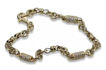 Yellow 14k 585 gold zircon bracelet Fantazy cfb026y