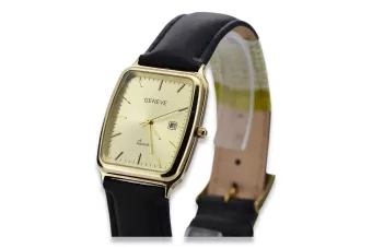 Жълт 14k златен мъжки часовник Geneve mw002y
