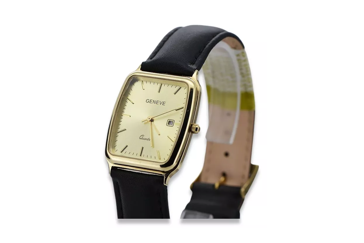 Reloj de oro para hombre Geneve ★ zlotychlopak.pl ★ Pureza de oro 585 333 Precio bajo!