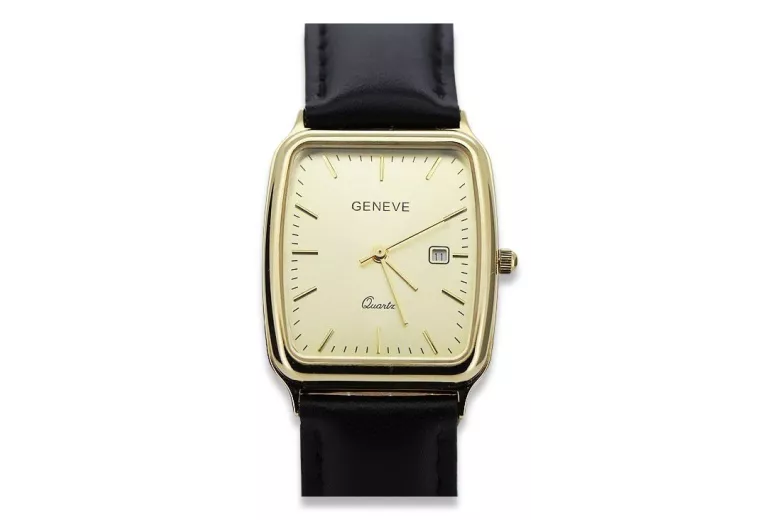 Reloj de oro para hombre Geneve ★ zlotychlopak.pl ★ Pureza de oro 585 333 Precio bajo!