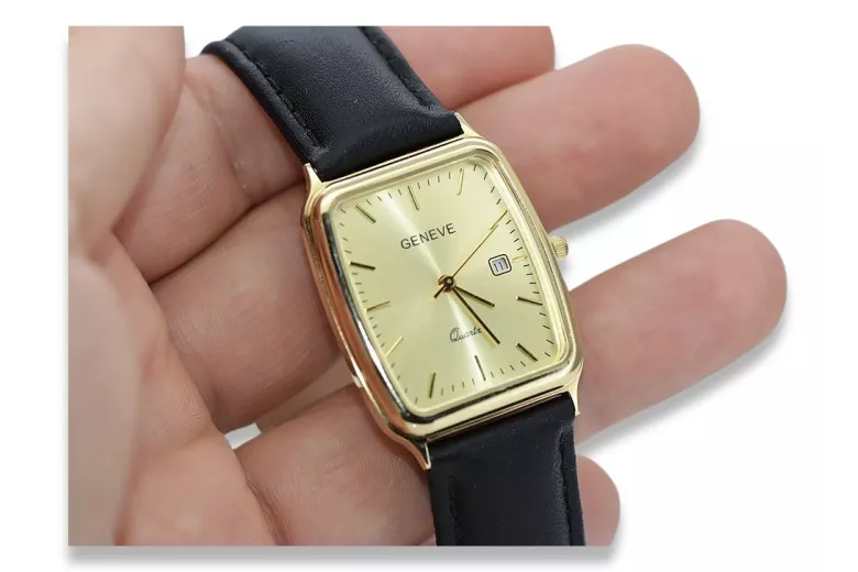 Reloj de oro para hombre Geneve ★ zlotychlopak.pl ★ Pureza de oro 585 333 Precio bajo!