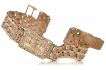 Российские советские розовые женские часы Geneve из золота 14 карат 585 lw008r