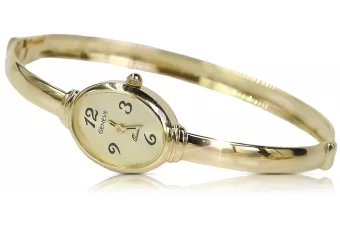 Італійський жовтий 14k 585 золотий жіночий годинник Geneve Lady Gift lw015y