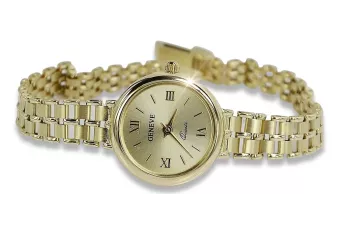 Италиански жълт 14k злато 585 дама Geneve часовник lw028y