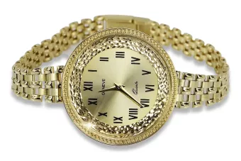 Prześliczny 14k złoty zegarek damski Geneve lw114y