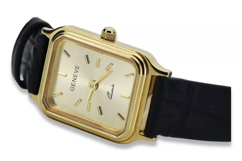 Prześliczny 14K 585 złoty damski zegarek Geneve lw023y