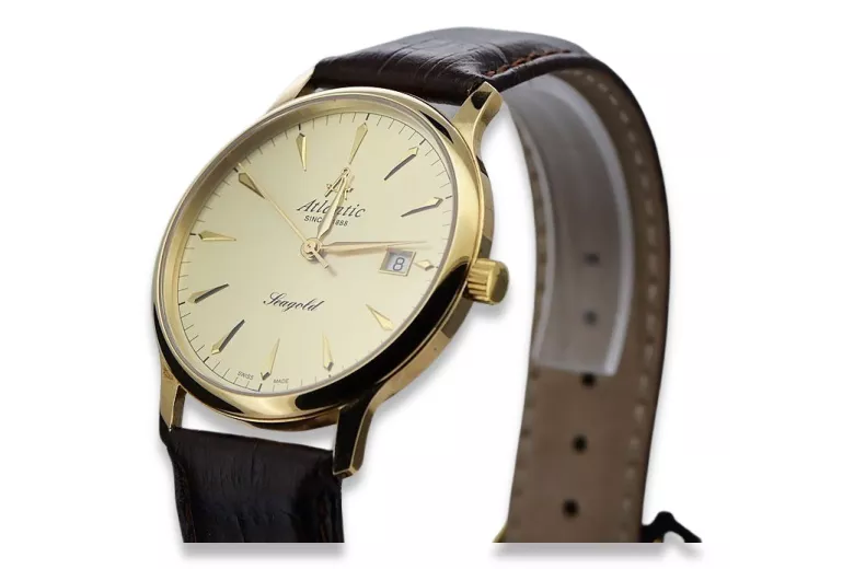 Reloj Atlantic mw003y para hombre en oro amarillo 585 de 14 quilates