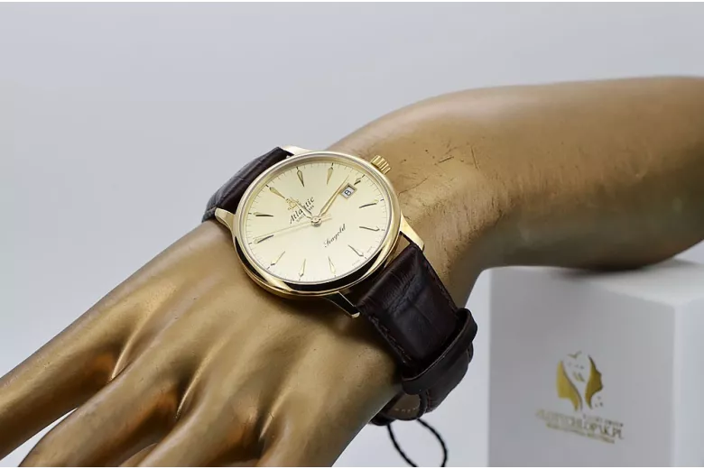 Złoty zegarek męski 14k 585 Atlantic mw003y