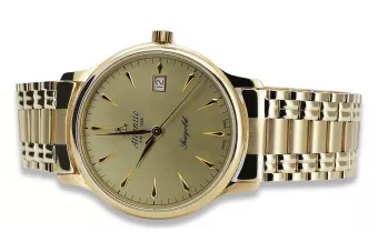 14K Aukso Šveicariškas Kvarcinis Vyriškas Laikrodis, Safyras, 40mm