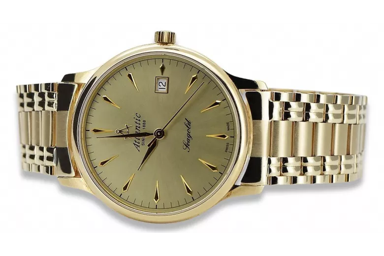 ceasului din aur de 14k 585 cu brățară pentru bărbați Atlantic mw003y&mbw006yo