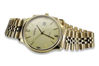 Мъжки часовник 14k 585 злато с гривна Geneve mw017y&mbw018y