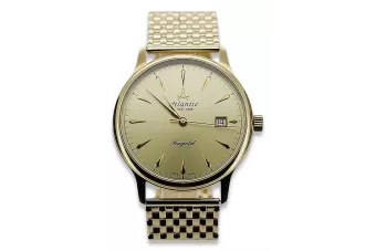Złoty zegarek Atlantic 14k 585 z bransoletą męski mw003y&mbw013y