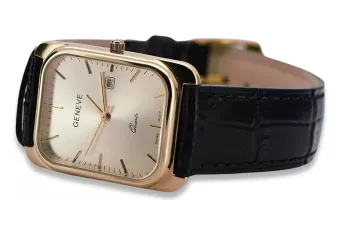Vyrų laikrodis iš raudono rožinio aukso 14k 585 Geneve mw001r