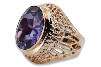 Руски съветски пръстен от розово злато 14K Александрит Рубин Изумруден сапфир Циркон 585 vrc089