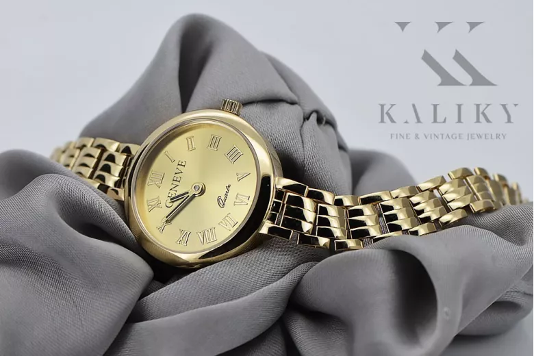 красив дамски часовник Geneve lw038y от 14k злато