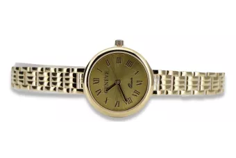 wunderschönen 14-Karat-Gold-Damenuhr Geneve lw038y