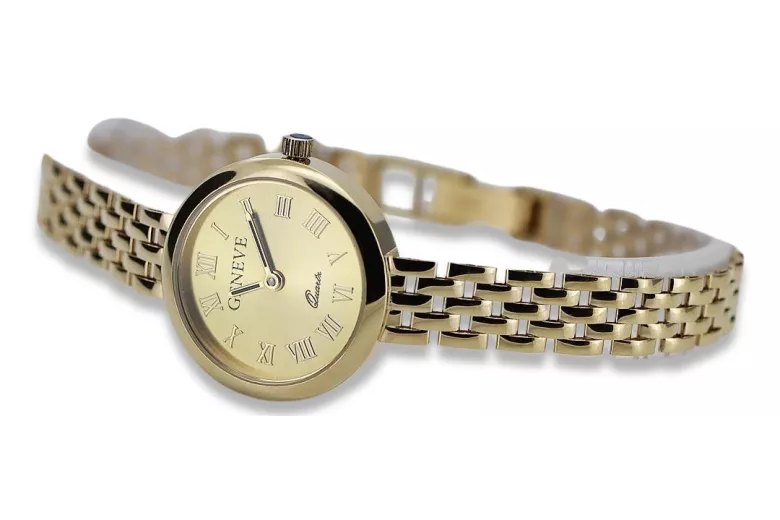 Hermoso reloj de mujer de oro de 14k Geneve lw048y