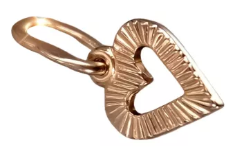 Rosa rusa rosa soviético 14k 585 oro URSS Colgante de corazón vintage vpn087