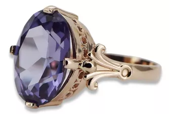 Vintage rose 14k 585 gold Alexandrite Ruby Emerald Sapphire Zircon ring  vrc369